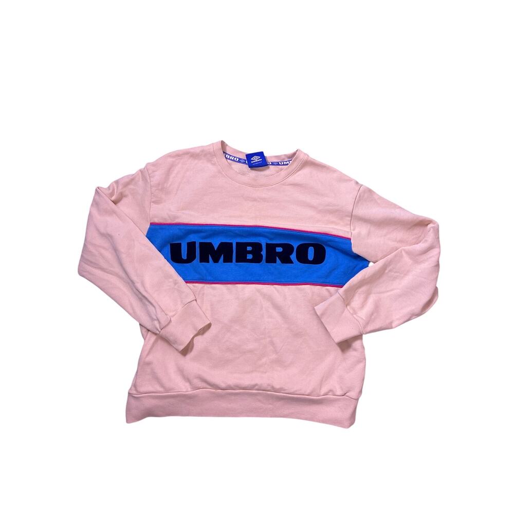 Vintage 90s Umbro Crewneck Sweatshirt Men’s Medium Pink Blue Y2K Retro